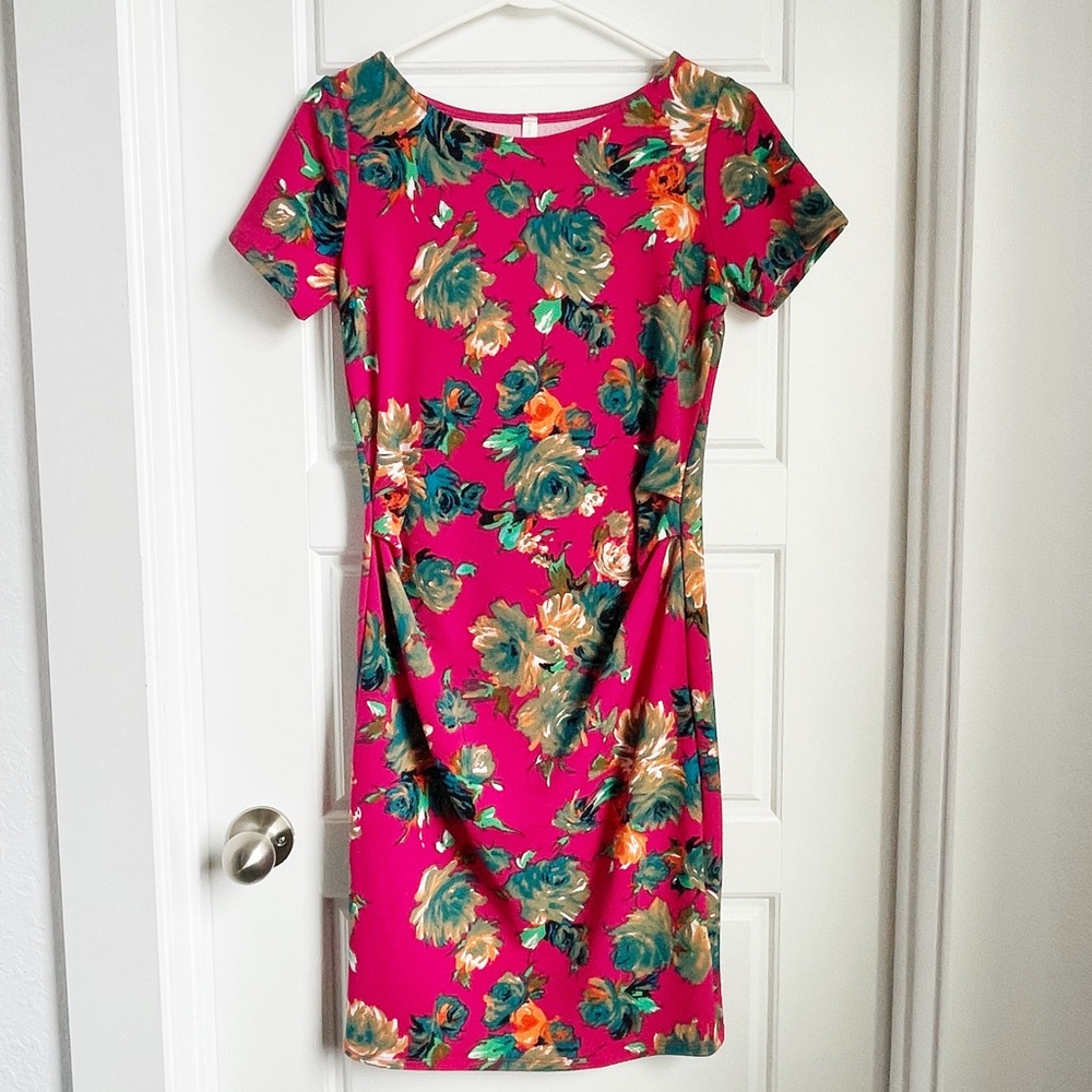 PINKBLUSH MATERNITY PINK FLORAL DRESS (S)